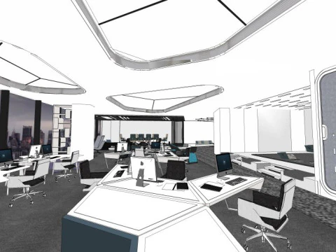 现代办公室 3D 模型