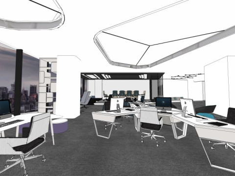 현대적인 사무실 3D 모델