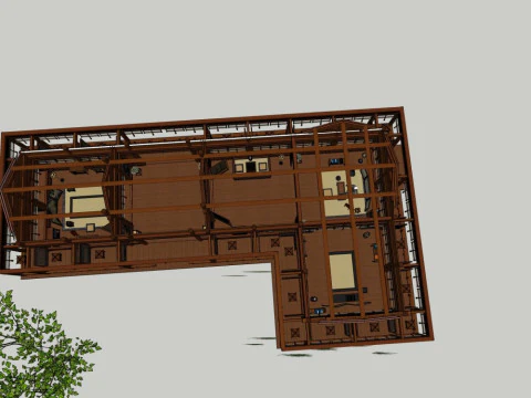 Chinese-style ancient academy building 3D Model