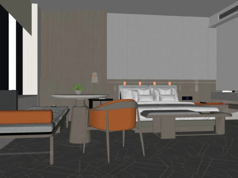 Hotel room 3D Model