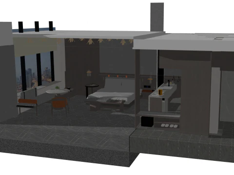 Hotel room 3D Model