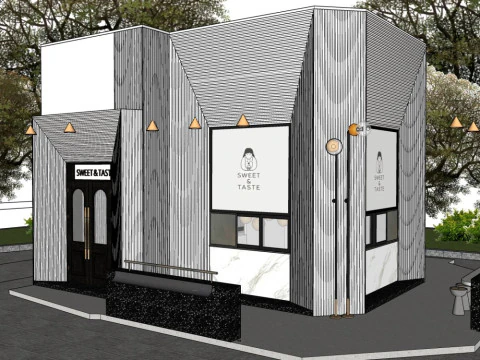 Wnętrze sklepu z herbatą mleczną Model 3D