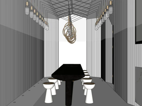 Milk tea shop interior 3D Model