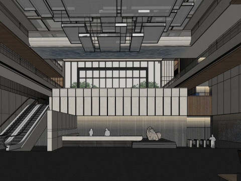 大堂内饰 3D 模型