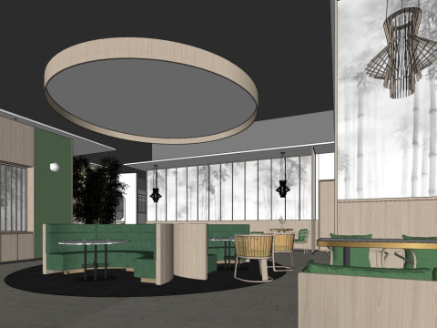 Projekt wnętrz restauracji Model 3D