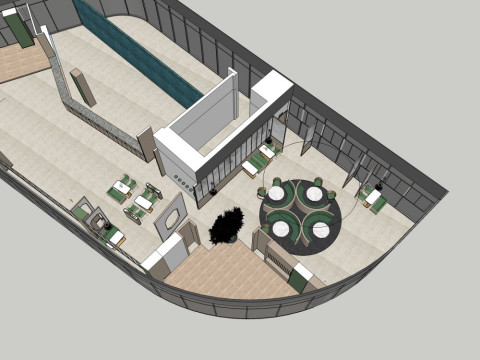 Restaurant interior design 3D Model