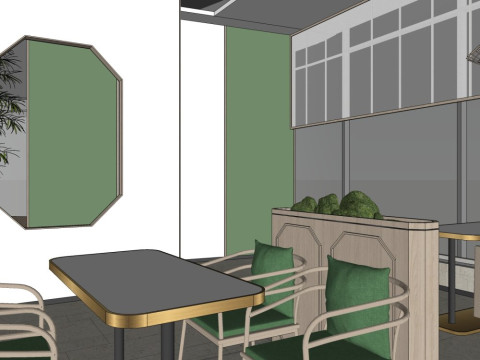 Restaurant interior design 3D Model