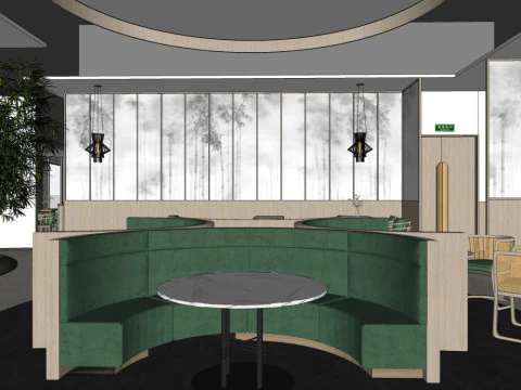 Restaurant interior design 3D Model