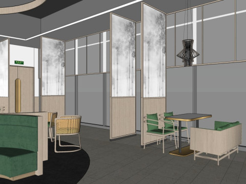 Restaurant interior design 3D Model