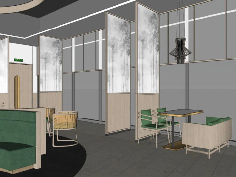 Restaurant interior design 3D Model