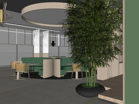 Restaurant interior design 3D Model