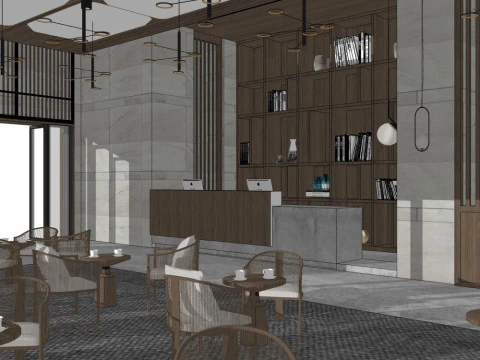 Лобби отеля 3D Модель