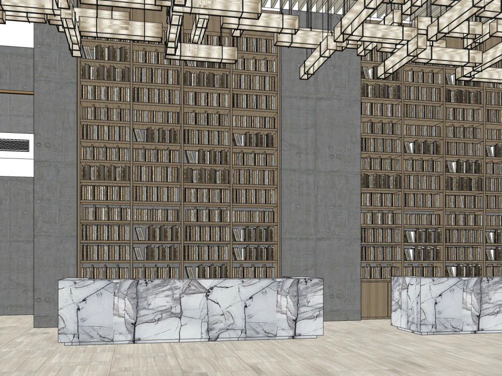 호텔 로비의 인테리어 디자인 3D 모델 .c4d .max .obj .3ds .fbx .stl .blend 