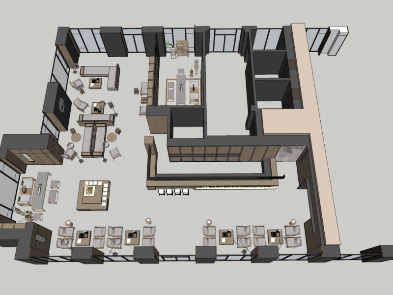 Tea Lounge 3D Model .c4d .max .obj .3ds .fbx .stl .blend 