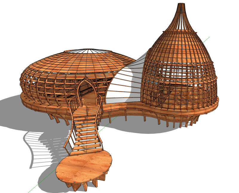 Wooden Church 3D Model .c4d .max .obj .3ds .fbx .stl .blend 