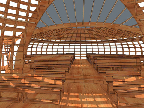 Wooden Church 3D Model