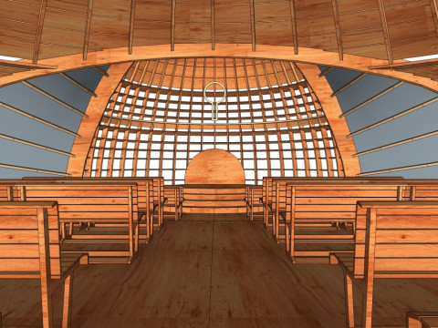 Wooden Church 3D Model