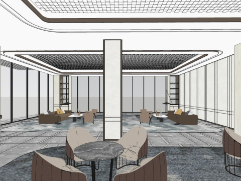 새로운 중국식 영업소 3D 모델