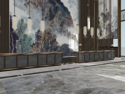 Hotel lobby 3D Model