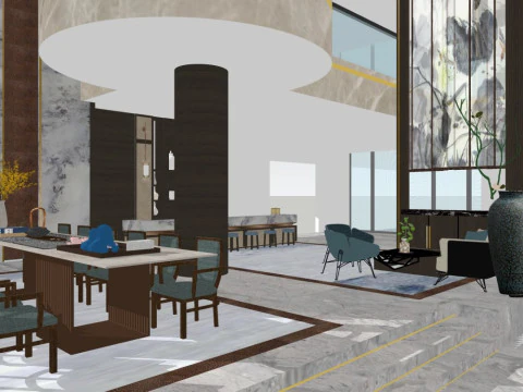 Hotel lobby 3D Model