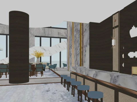 Hotel lobby 3D Model