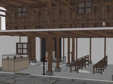 Колишня резиденція в китайському стилі та старовинна архітектура 3D Модель