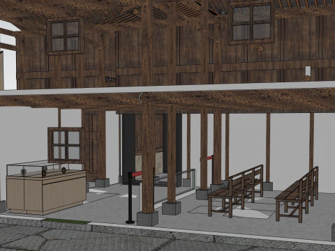 Бывшая резиденция в китайском стиле и древняя архитектура 3D Модель