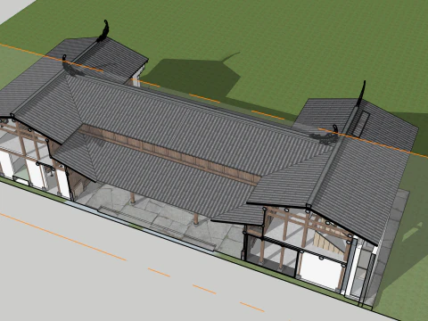 Chinese-style former residence and ancient architecture 3D Model