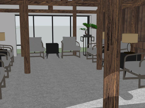 Chinese-style former residence and ancient architecture 3D Model