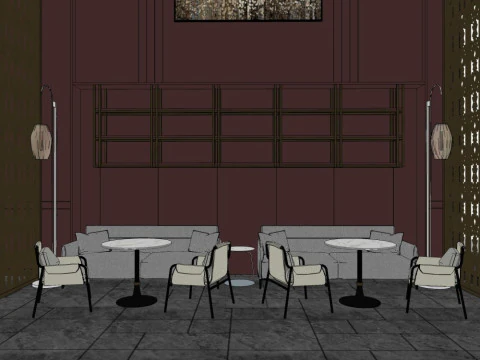 Hotel lobby 3D Model