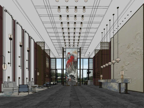 Hotel lobby 3D Model