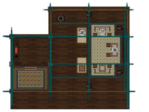 Interni di architettura antica in stile cinese Modello 3D