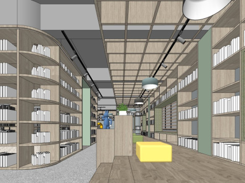 किताबों की दुकान 3D मॉडल