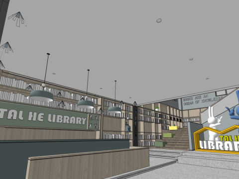 किताबों की दुकान 3D मॉडल