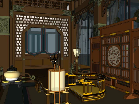 Ancient indoor set design 3D Model