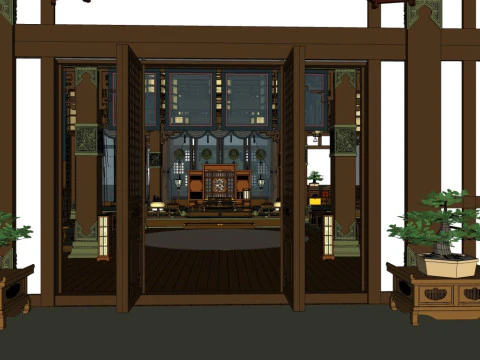 Ancient indoor set design 3D Model