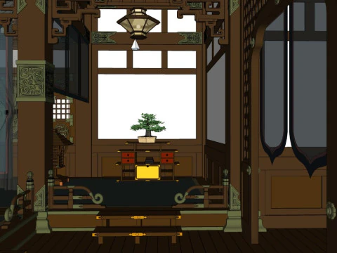Ancient indoor set design 3D Model