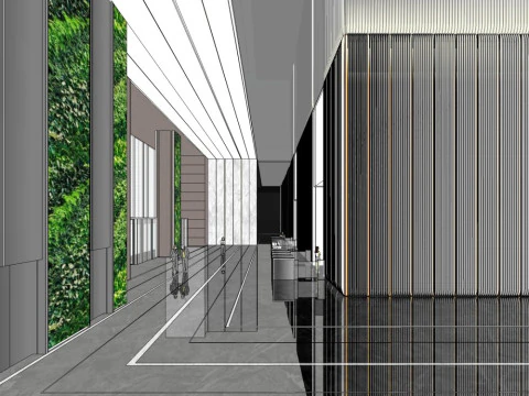 Ingresso dell'edificio per uffici Modello 3D