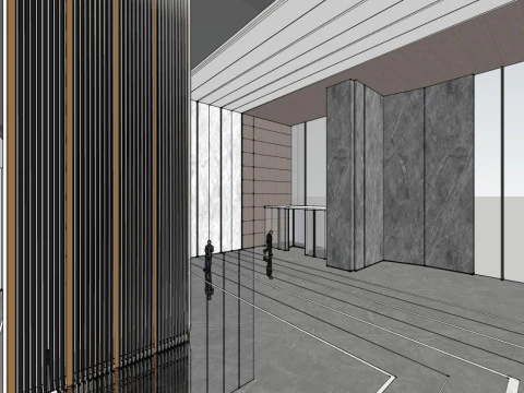 Ingresso dell'edificio per uffici Modello 3D