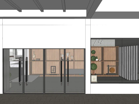 Milk tea shop design 3D Model