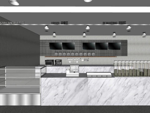 Milk tea shop design 3D Model