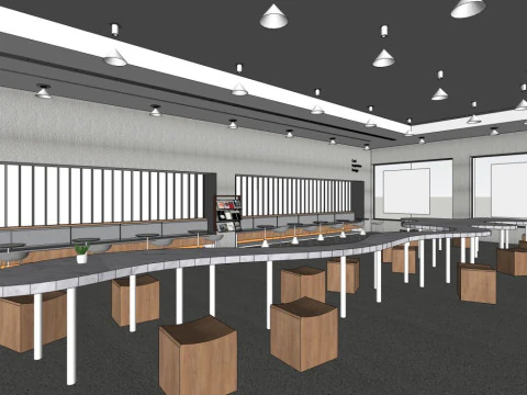 Milk tea shop design 3D Model