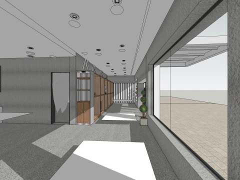 Milk tea shop design 3D Model
