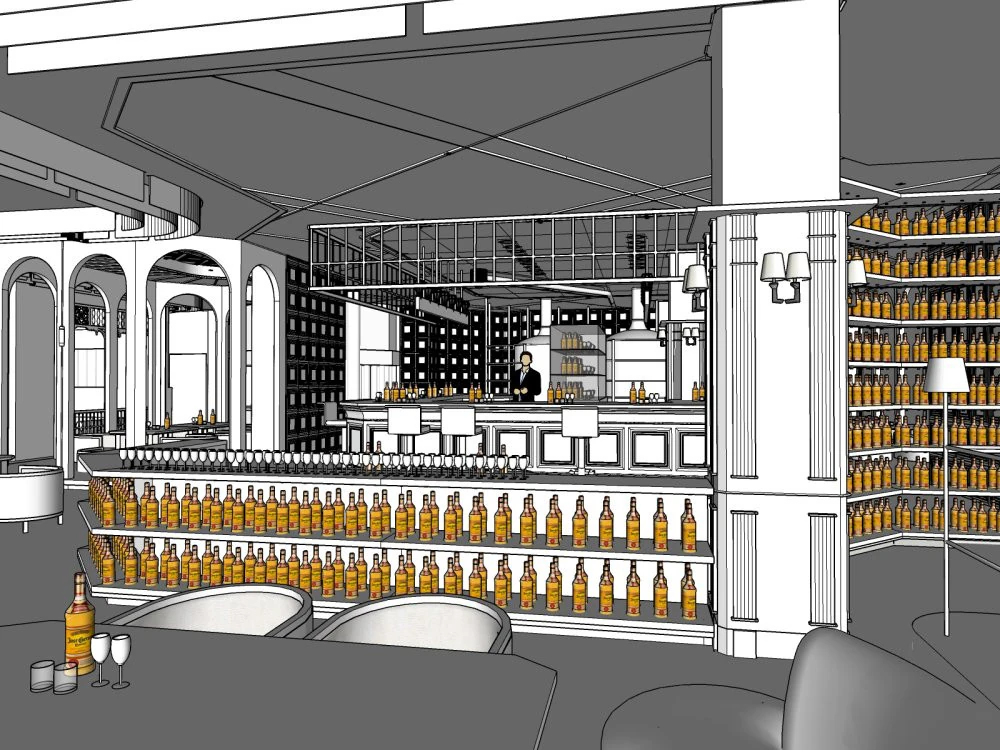 Beer bar 3D Model .c4d .max .obj .3ds .fbx .stl .blend 