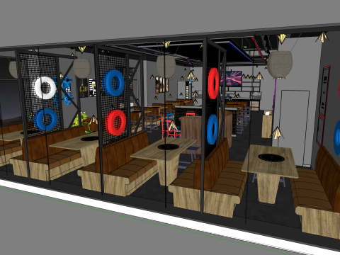 Ristorante con piatti caldi Modello 3D