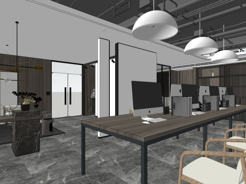 Office interior design 3D Model .c4d .max .obj .3ds .fbx .stl .blend 
