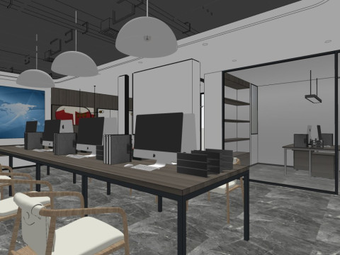 Office interior design 3D Model
