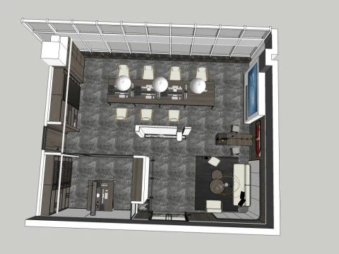 Office interior design 3D Model