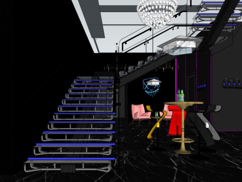 Bar interior design 3D Model