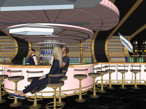 Bar interior design 3D Model